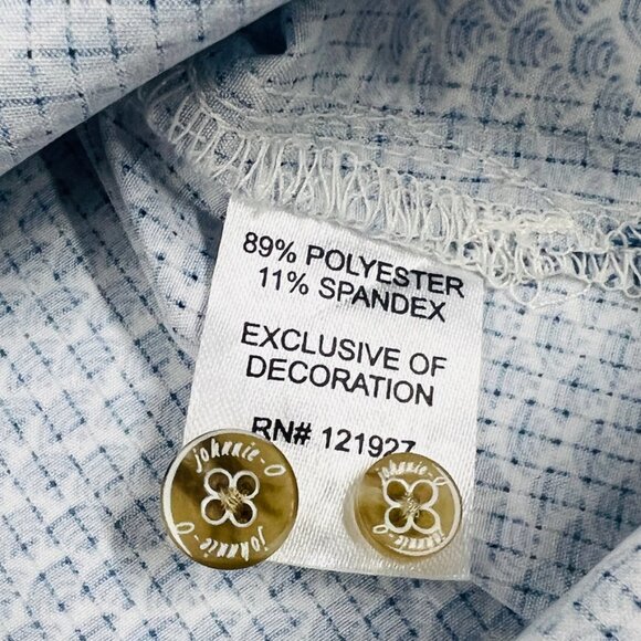 Johnnie O Shackleford Hangin’ Out Short Sleeve Button-Up Medium NWOT Navy Blue - Picture 8 of 14